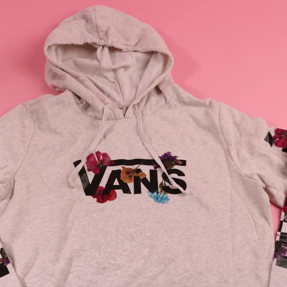 Vans Tangled Pressed Floral Hoodie, Size Womens L Oatmeal Cottage Core Vibes - Picture 3 of 8